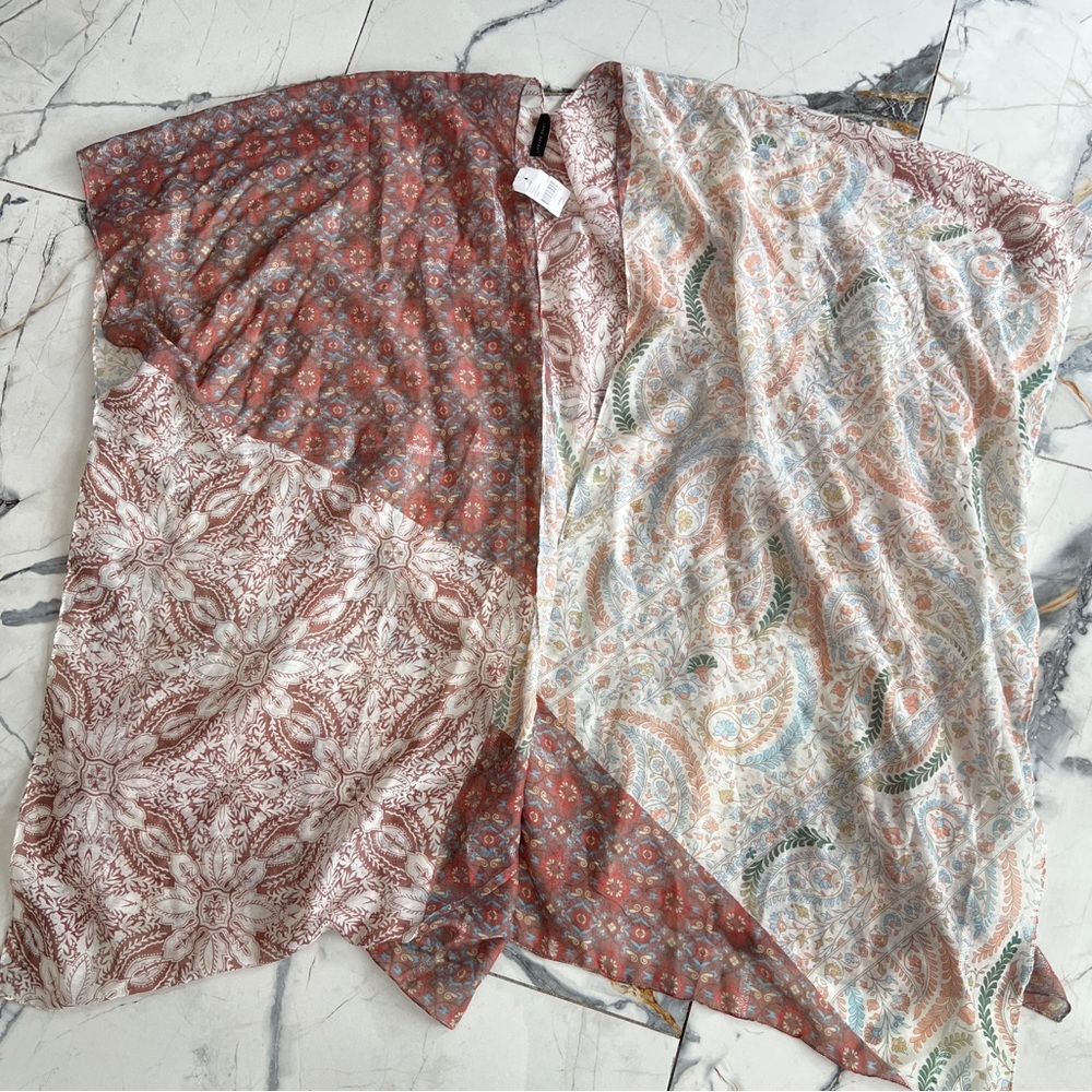 NWT Lane Bryant Floral Patchwork Paisley Print Duster Kimono OS Boho